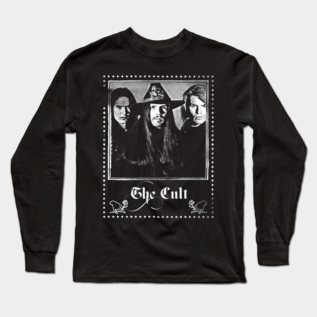 The Cult // Faded Vintage Style Fan Design Long Sleeve T-Shirt by DankFutura